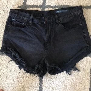 Denim CoLAB High rise distressed jean shorts